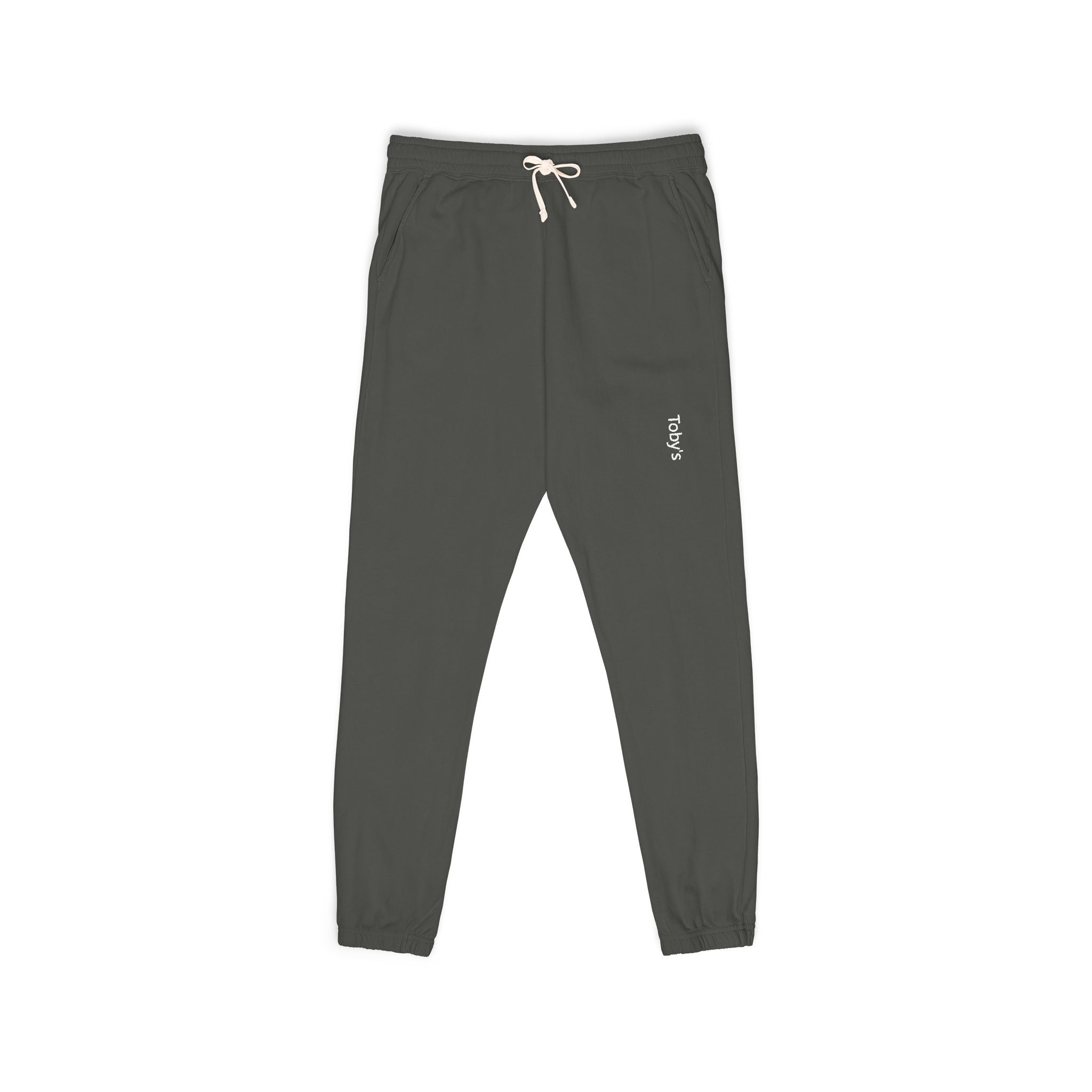 Garment-Dyed Fleece Sweatpants — Minimal Script Logo Joggers