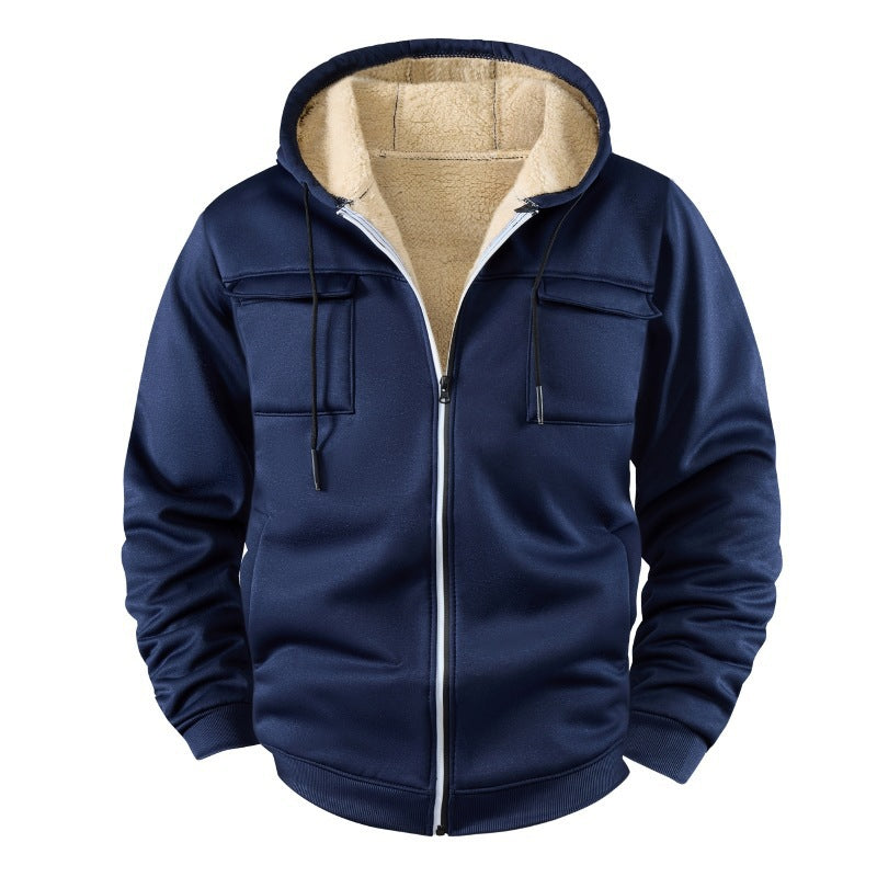 Sports Hooded Fleece-lined Jacket