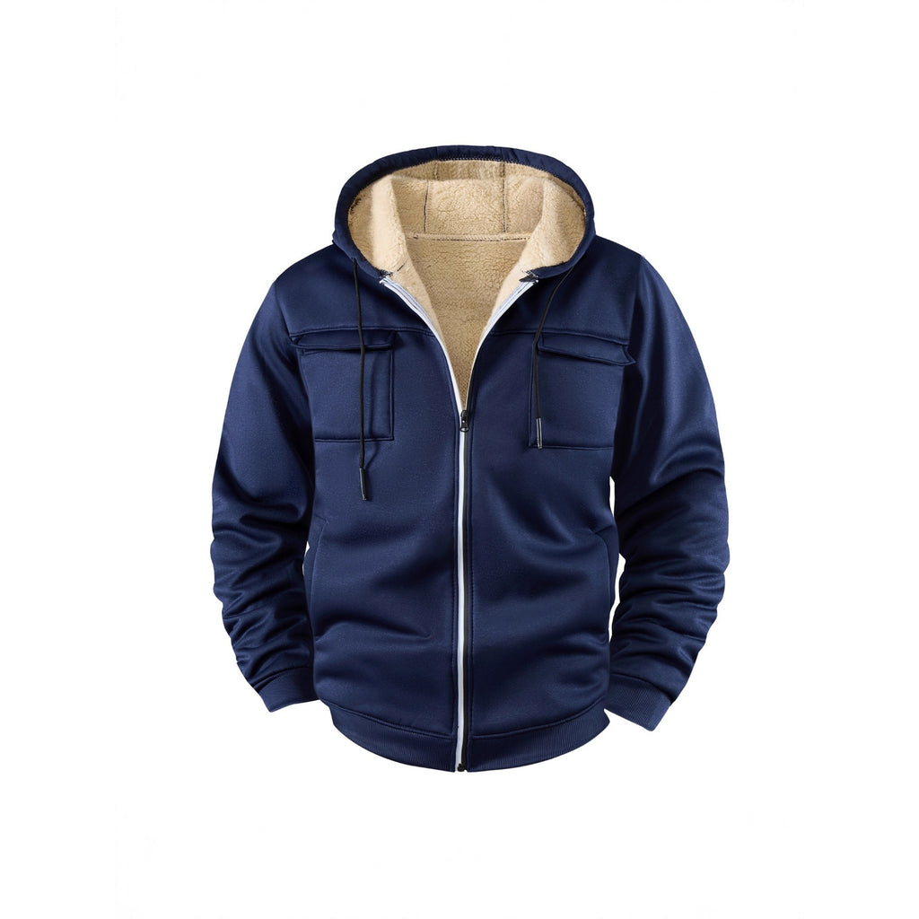 Sports Hooded Fleece-lined Jacket